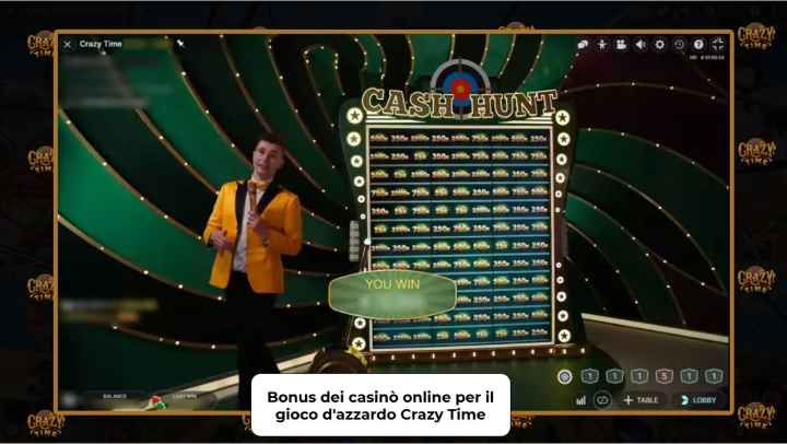 Bonus dei casinò online per il gioco d'azzardo Crazy Time