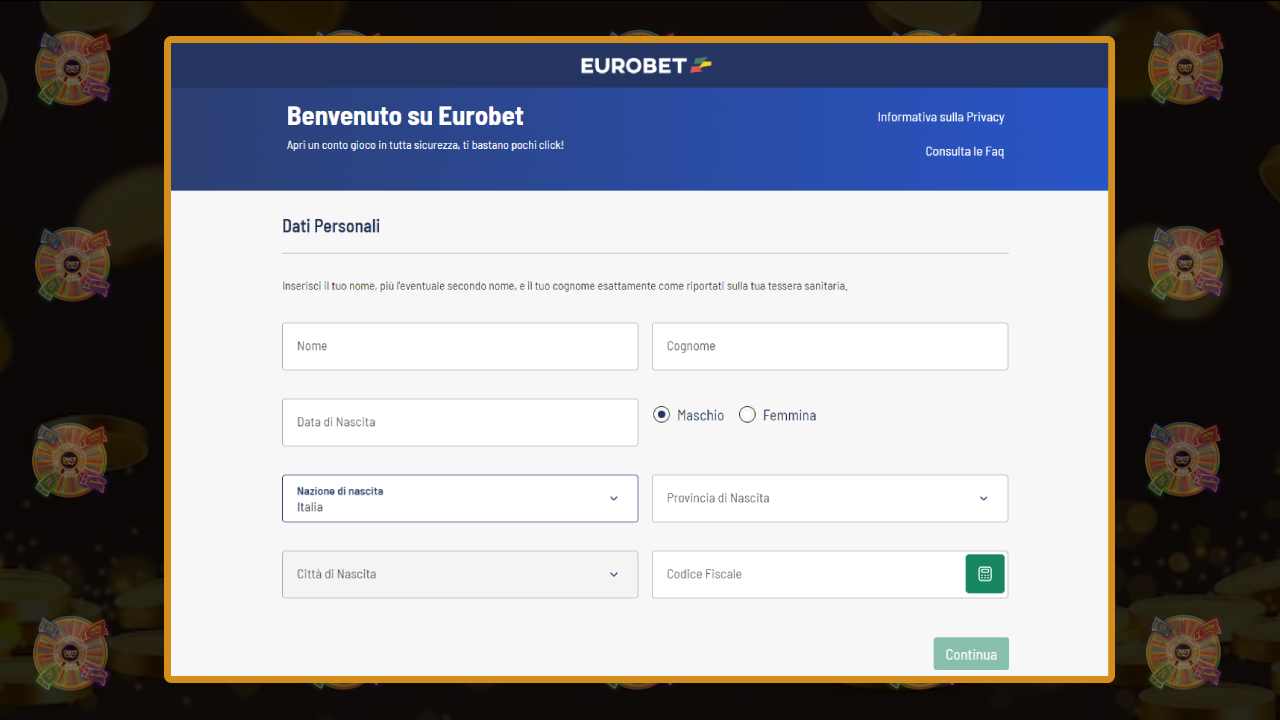 Come registrarsi su Eurobet