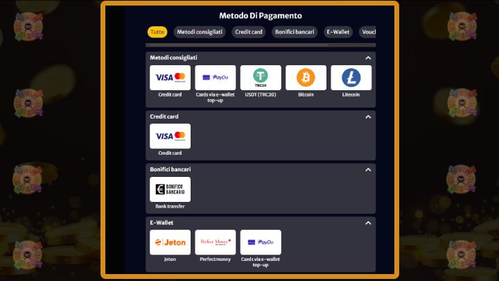 Metodi di deposito su Hell Spin