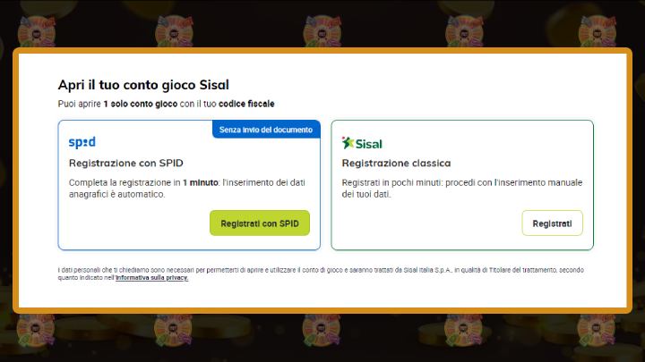 Come registrarsi su Sisal