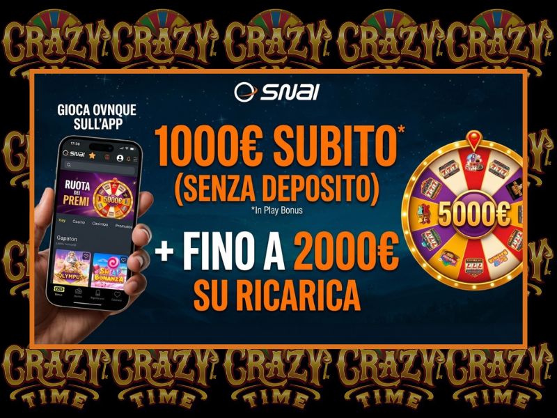 Effettua un deposito e preleva fondi su Snai Casino